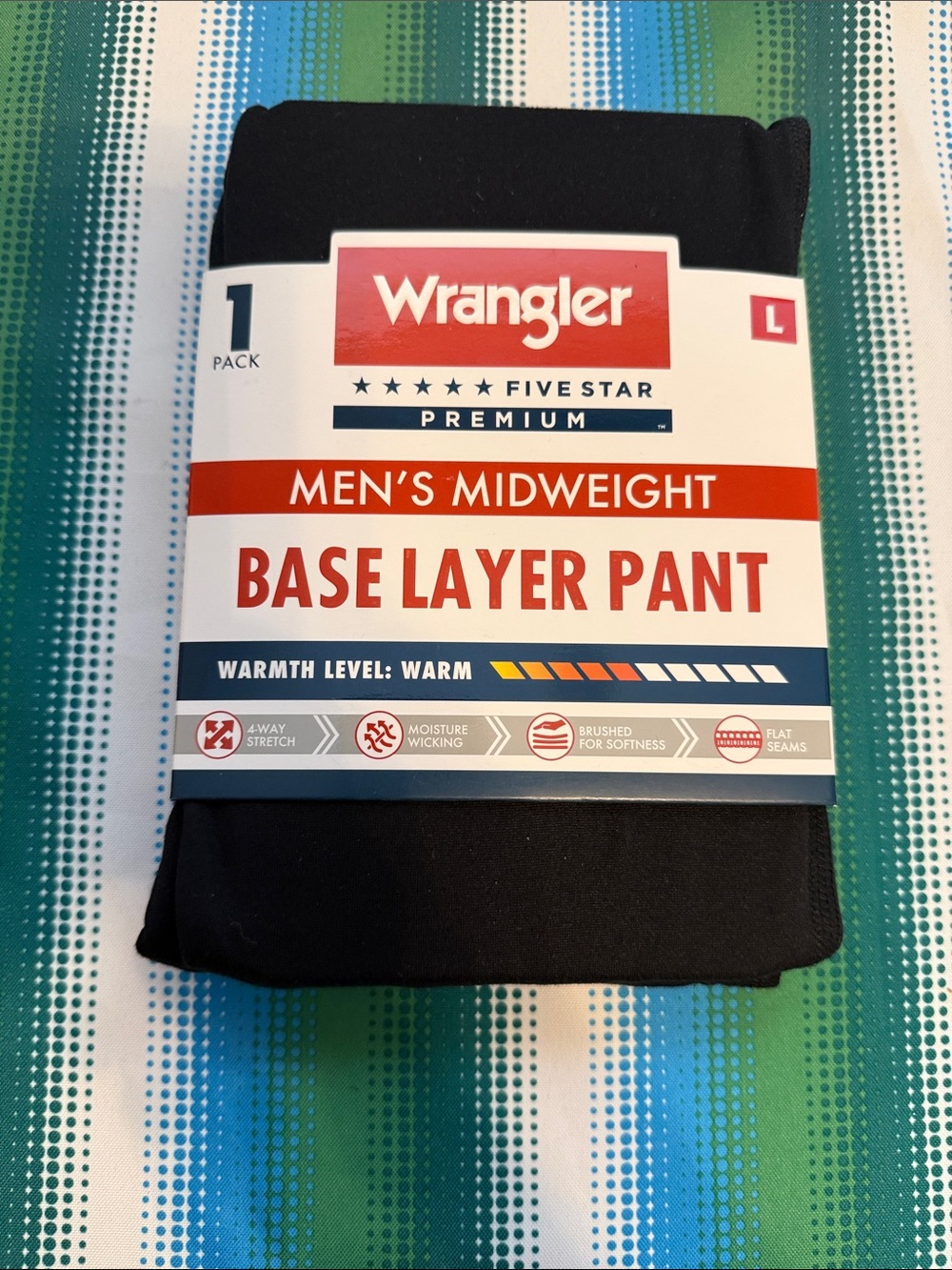 Wrangler Men's Midweight Base Layer Pant - Black